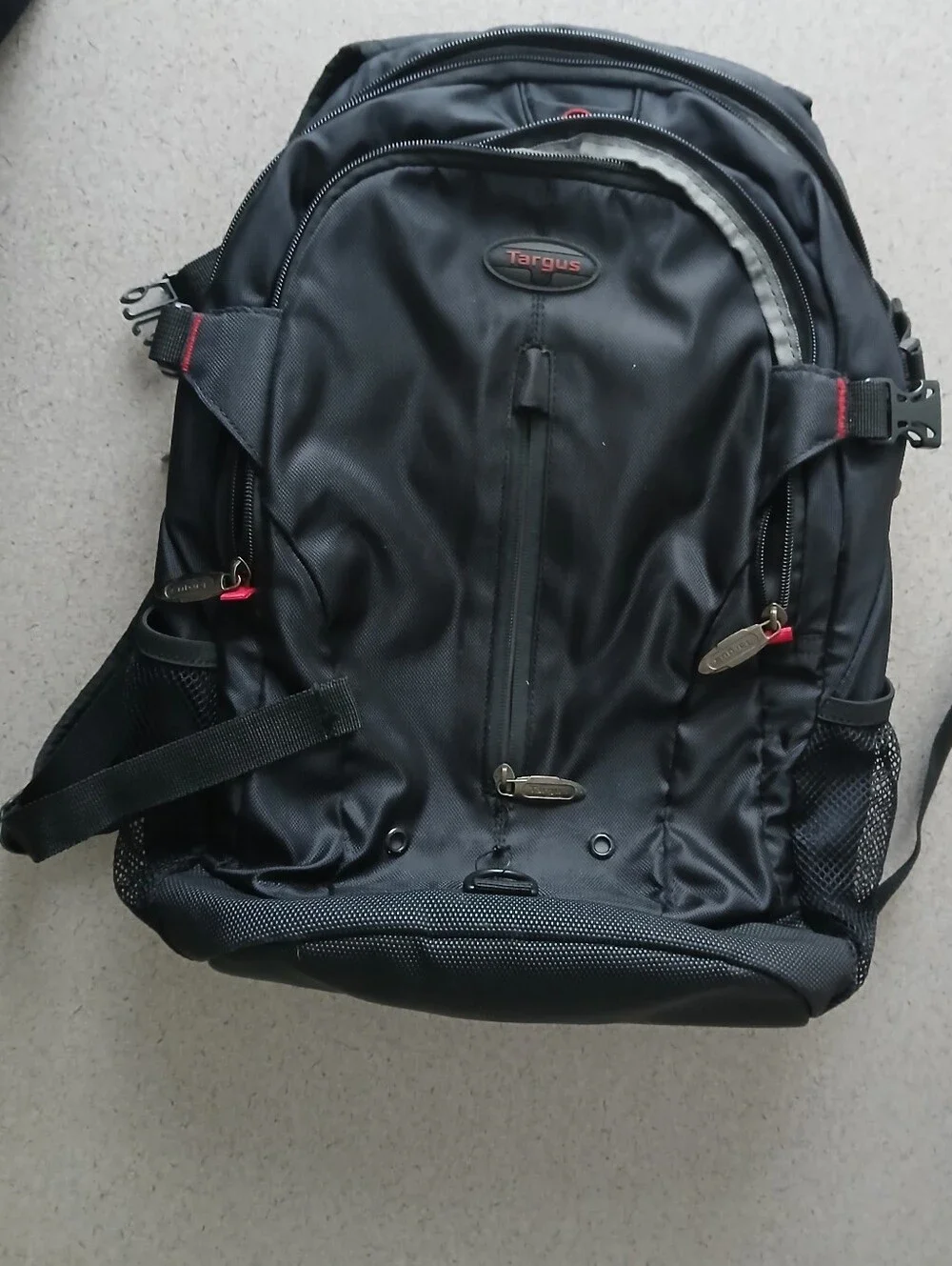 Targus Black Laptop Backpack with Red Accents